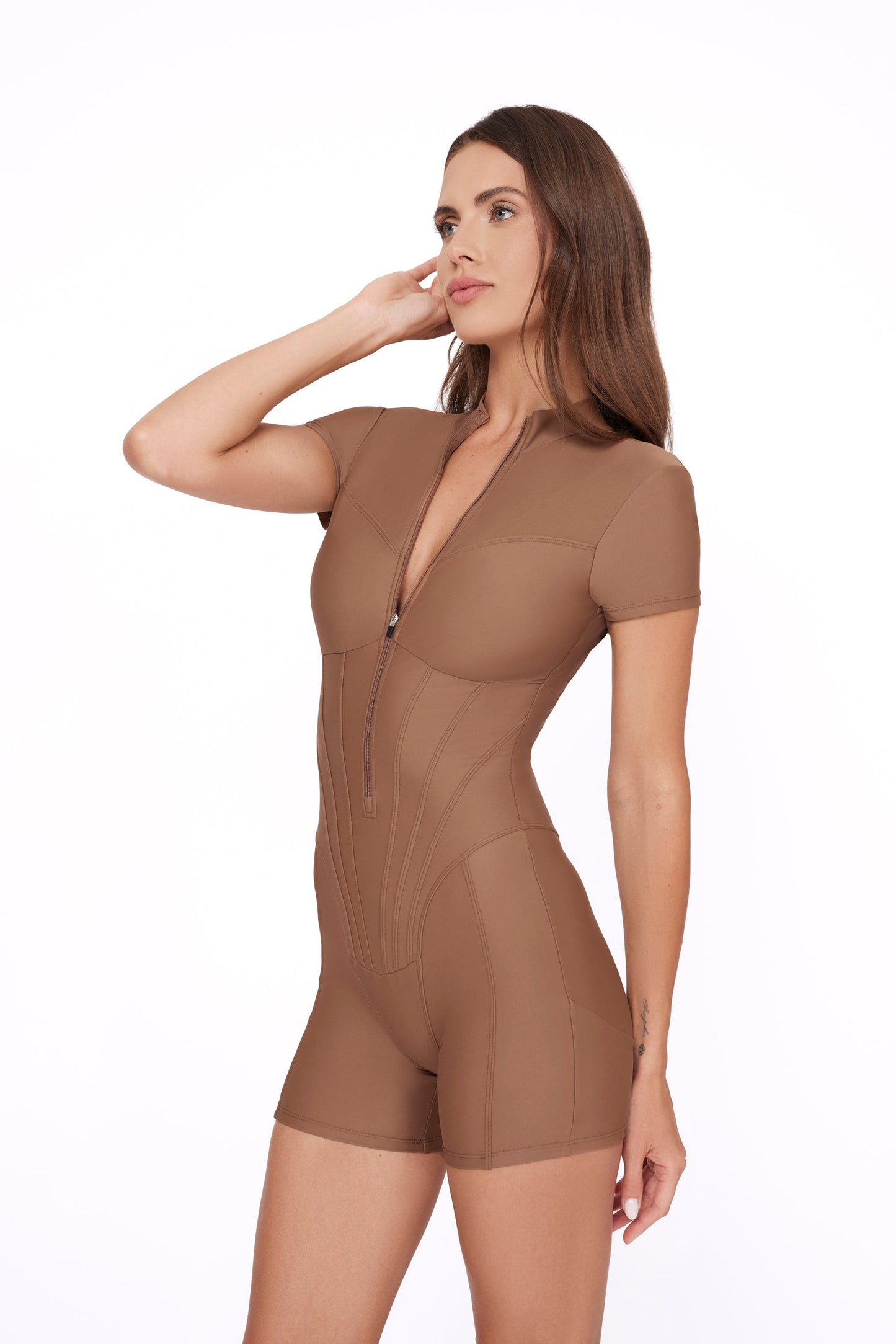 BERLIN CORSET ROMPER - MOCHA