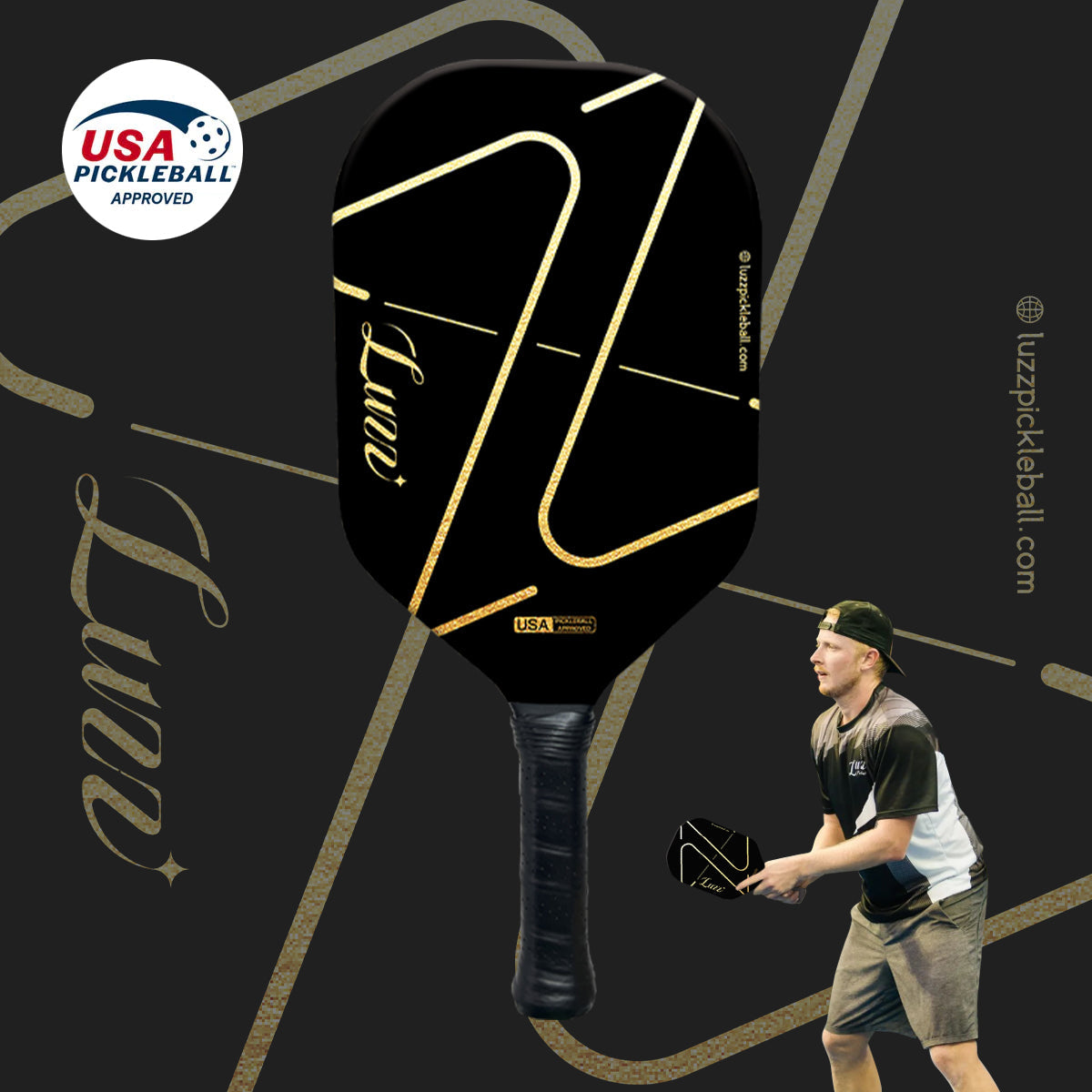 Luzzpickleball ZZ Frameless Paddle(14mm)T700 Carbon Friction Surface|Thermoformed