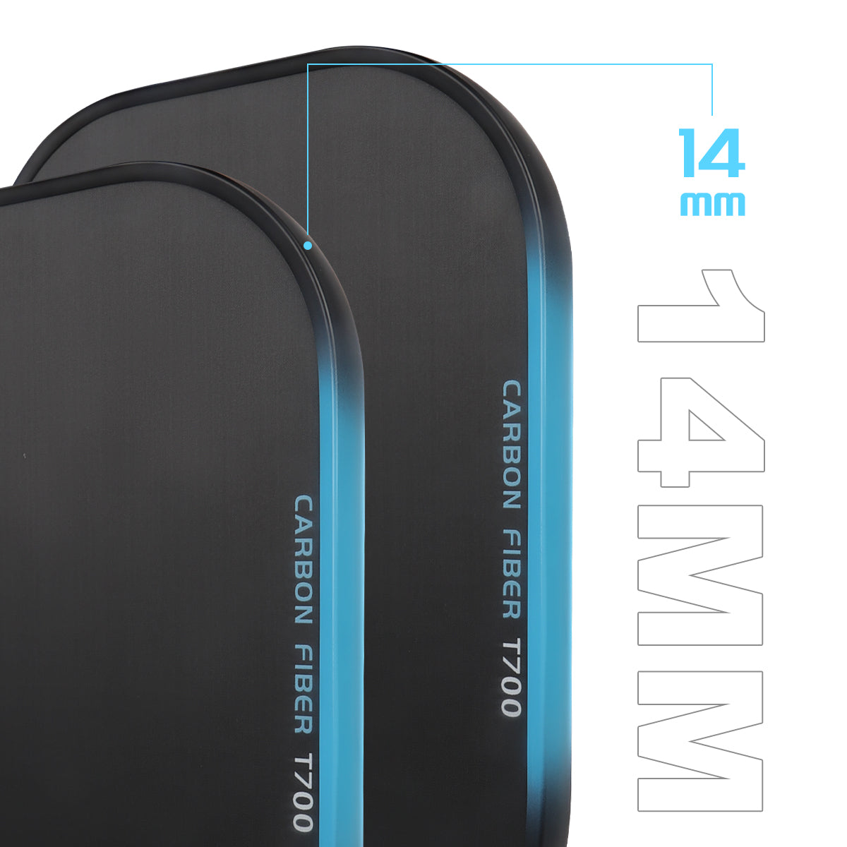 Luzzpickleball Blade Paddle(14mm) T700 Carbon Friction Surface|Thermoformed