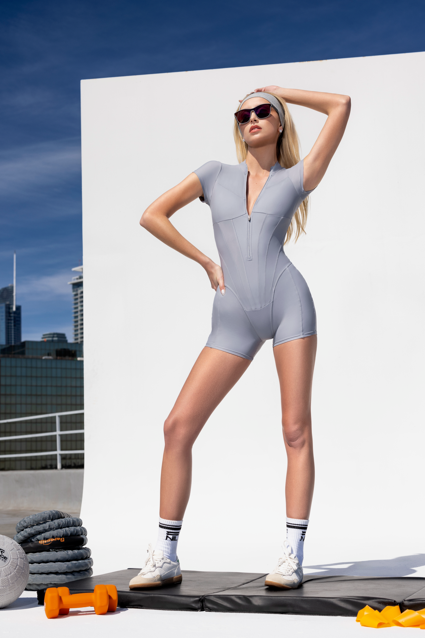 BERLIN CORSET ROMPER - GRAPHITE GREY