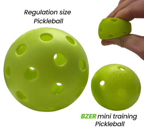Sleeve of 3 Mini Pickleballs ( Softer, Made of Rubber) Improves Hand Speed and Control