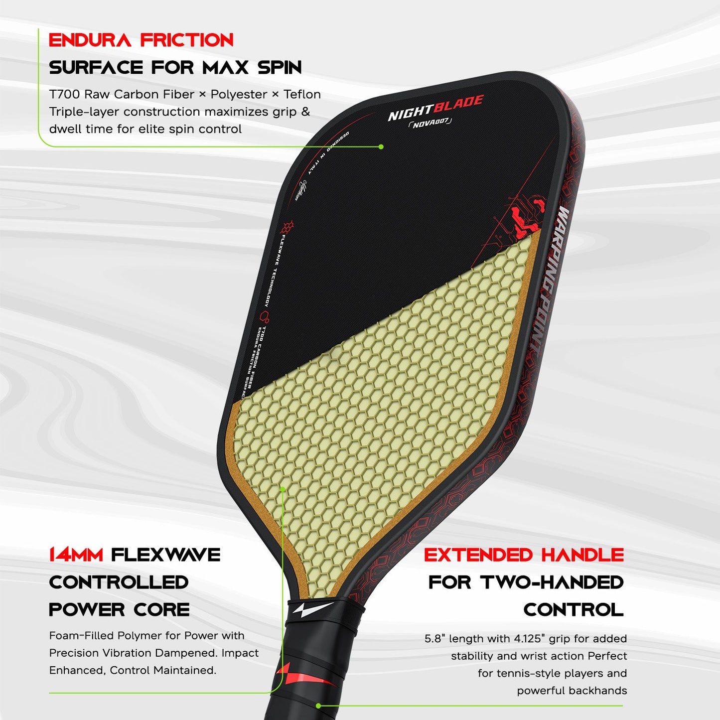 14mm pickleball surface for max spin