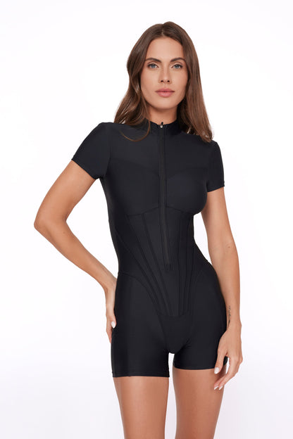 BERLIN CORSET ROMPER - BLACK