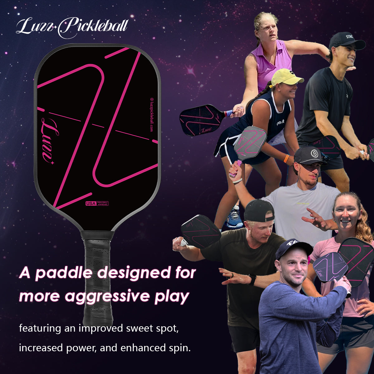 Luzz Pickleball Paddles,Thermoformed Unibody Pickleball Paddle,Fully Encased Carbon Fiber T700,Exceptional Spin & Power,USAPA Approved Pickle Ball Racket for ‎Professional Players,ZZ Pro Attack