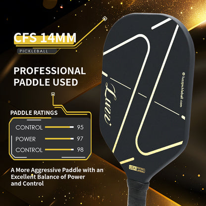 Luzzpickleball ZZ Frameless Paddle(14mm)T700 Carbon Friction Surface|Thermoformed