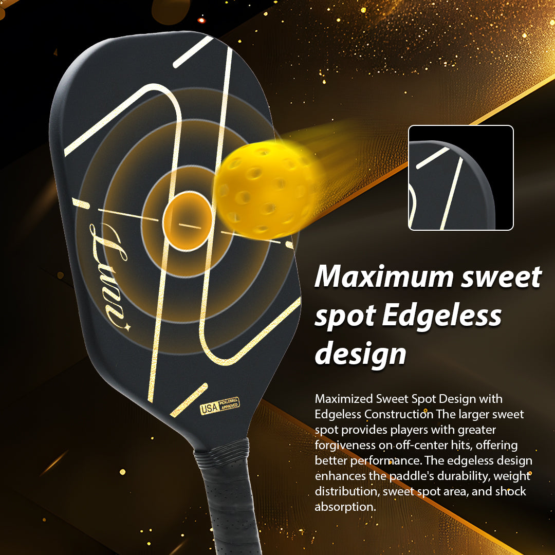 Luzzpickleball ZZ Frameless Paddle(14mm)T700 Carbon Friction Surface|Thermoformed