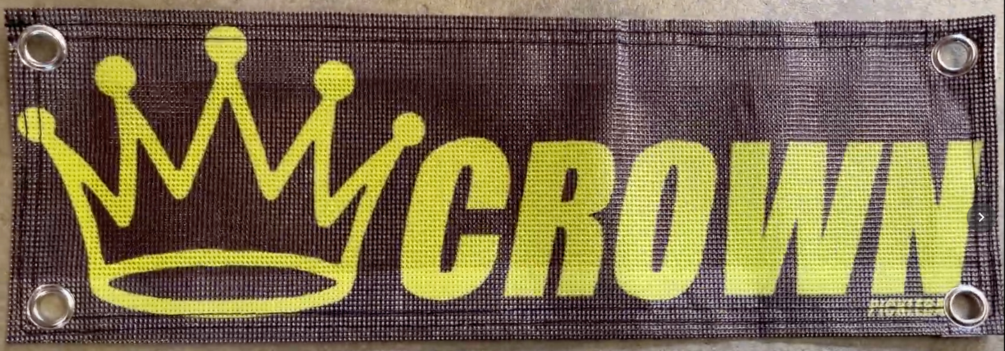 CROWN PICKLEBALL - Net Banner 18" x 6" (Black/Lime)