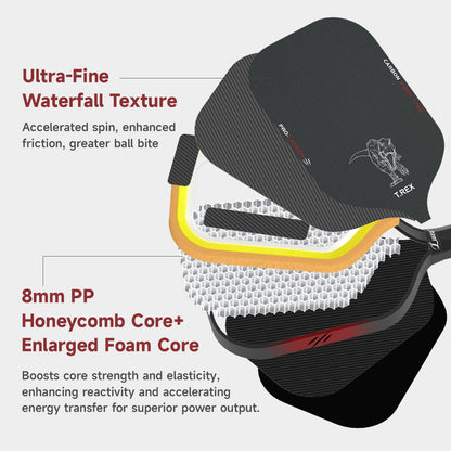 Luzzpickleball Jurassic Cannon Paddle T700 Carbon Friction Surface|Thermoformed