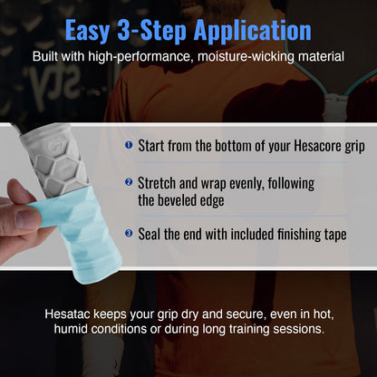 Hesacore Hesatac Overgrip – Turquoise (6 & 12 Pack)