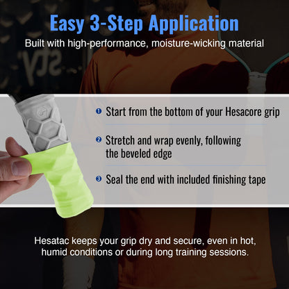 Hesacore Hesatac Overgrip – Neon Green (6 & 12 Pack)
