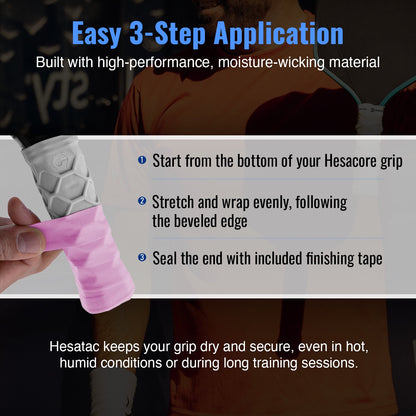 Hesacore Hesatac Overgrip – Pink (6 & 12 Pack)