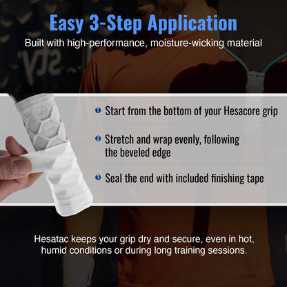 Hesacore Hesatac Overgrip – White (6 & 12 Pack)