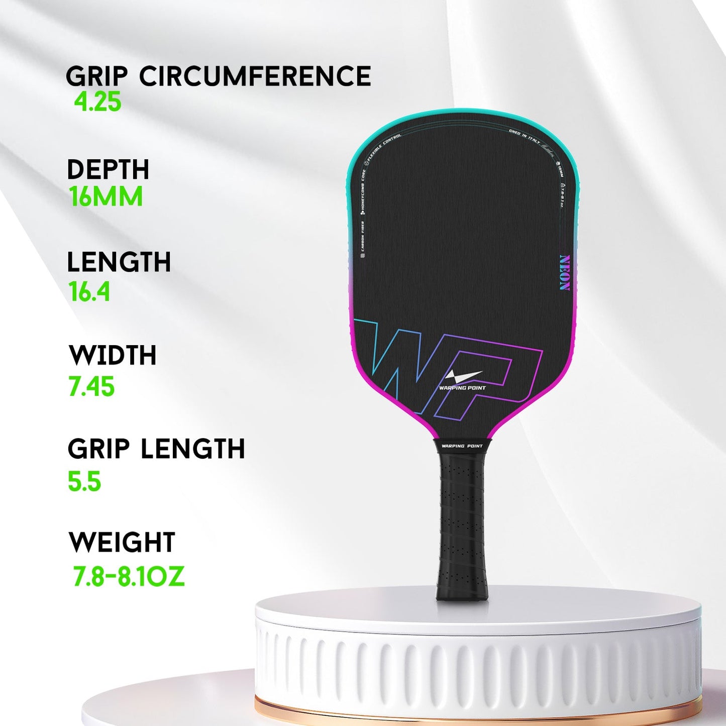 warping point neon pickleball paddle specifications